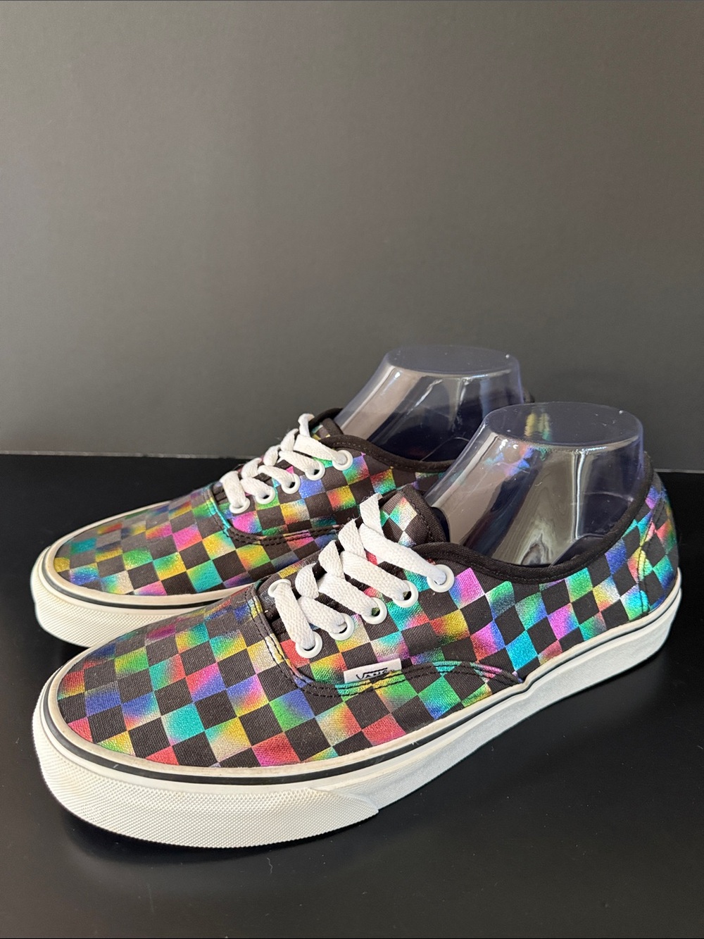 Vans checkered iridescence lace up sneakers